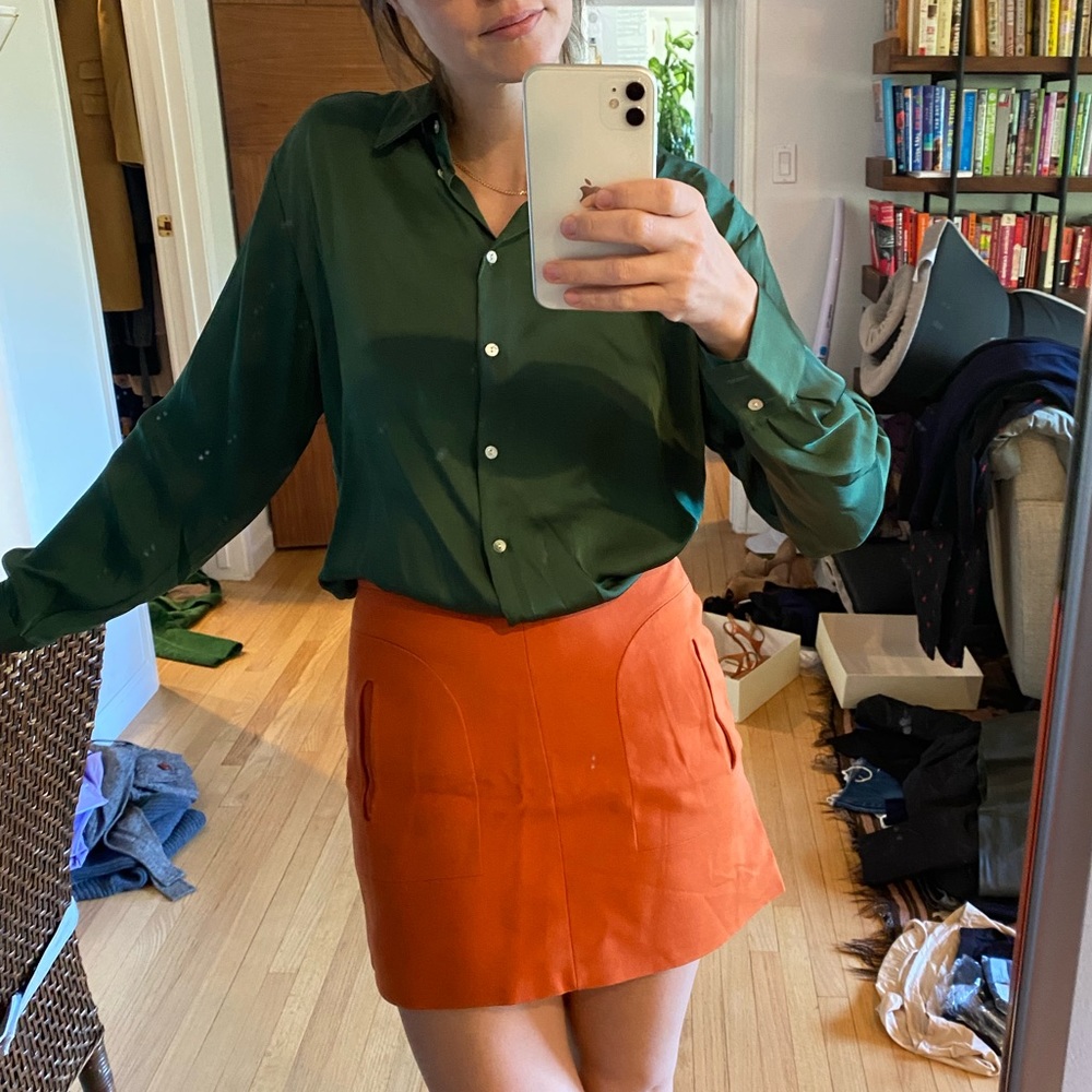 Burnt orange Zara mini skirt
